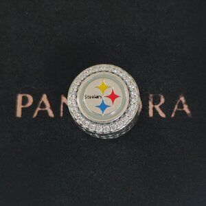 Pandora Pittsburgh Steelers NFL Logo Charm Bead S925 Silver with box